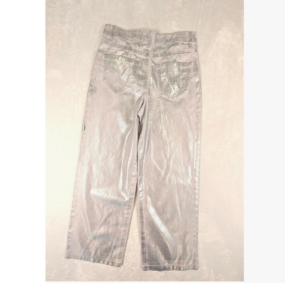 Chelsea & Violet GB Girls Black Faux Leather Flare Pants Bell Size Medium 8/10 - Picture 15 of 16